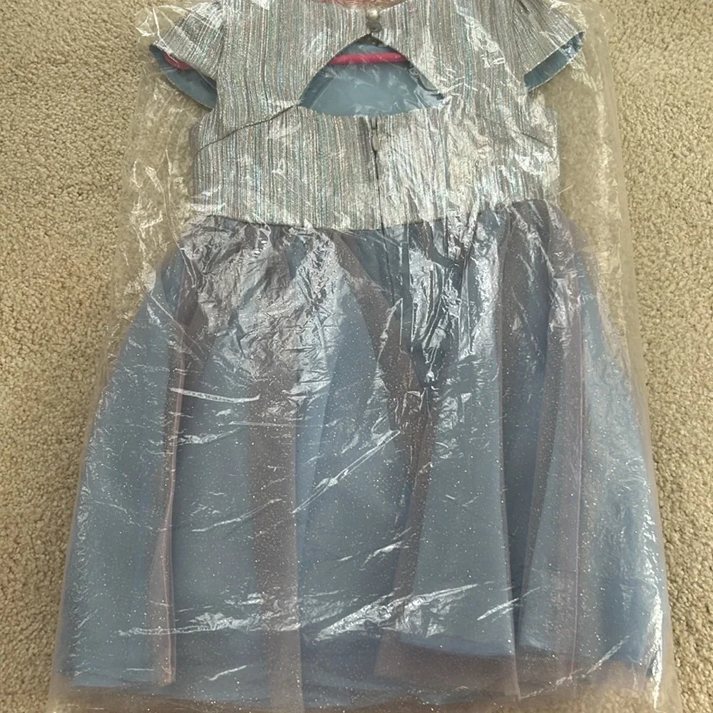 Girls 2T dress new nwt tulle lined crinoline dressy Cinderella look foil glitter